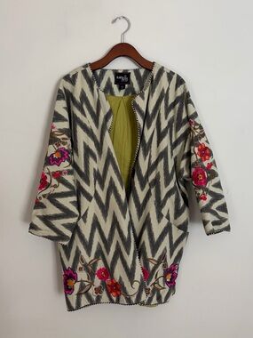 Rara Avis by Iris Apfel ikat shrug jacket size L